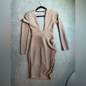 Gold glitter mini dress